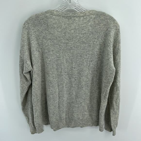 J. Crew wool rabbit hair blend scoop neck striped knit sweater sz L - Picture 7 of 7